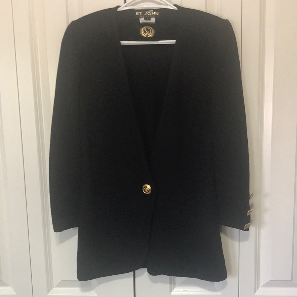 St John Knit 80% Wool Sweater Blazer